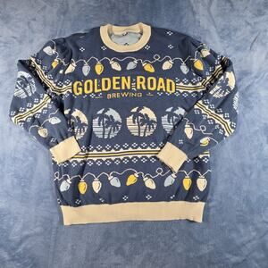 Golden Road Brewing Holiday Sweater Beer Ugly Christmas Knit Pullover